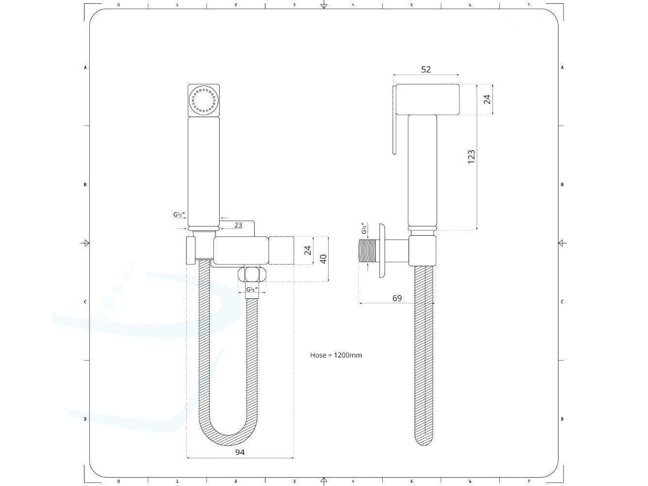 STS99 Inbouw Toilet Handdouche Wandhouder Set