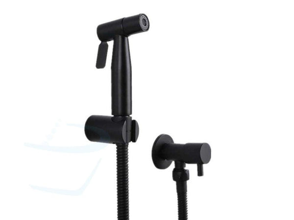 toiletdouche set RVS inbouw zwart