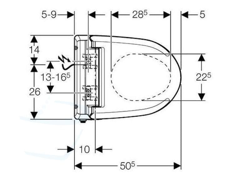 Geberit AquaClean 4000 Complete Set technische tekening