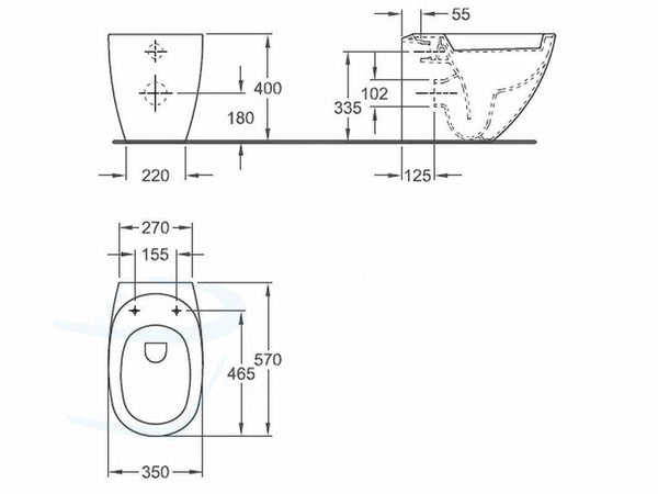 back to wall closet voor bidet afmetingen
