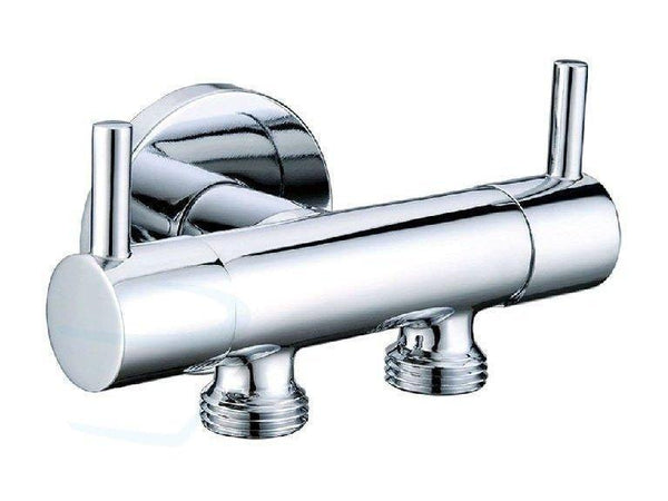 Design Round Chrome Stopkraan Dubbel