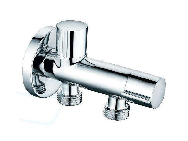 Verticaal Round Chrome Stopkraan Dubbel