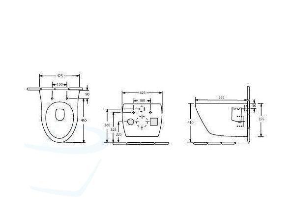 Bidet-Toilet Afmetingen