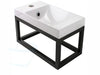 Design Fonteintje met mat zwart aluminium frame in mat wit of glans keramiek