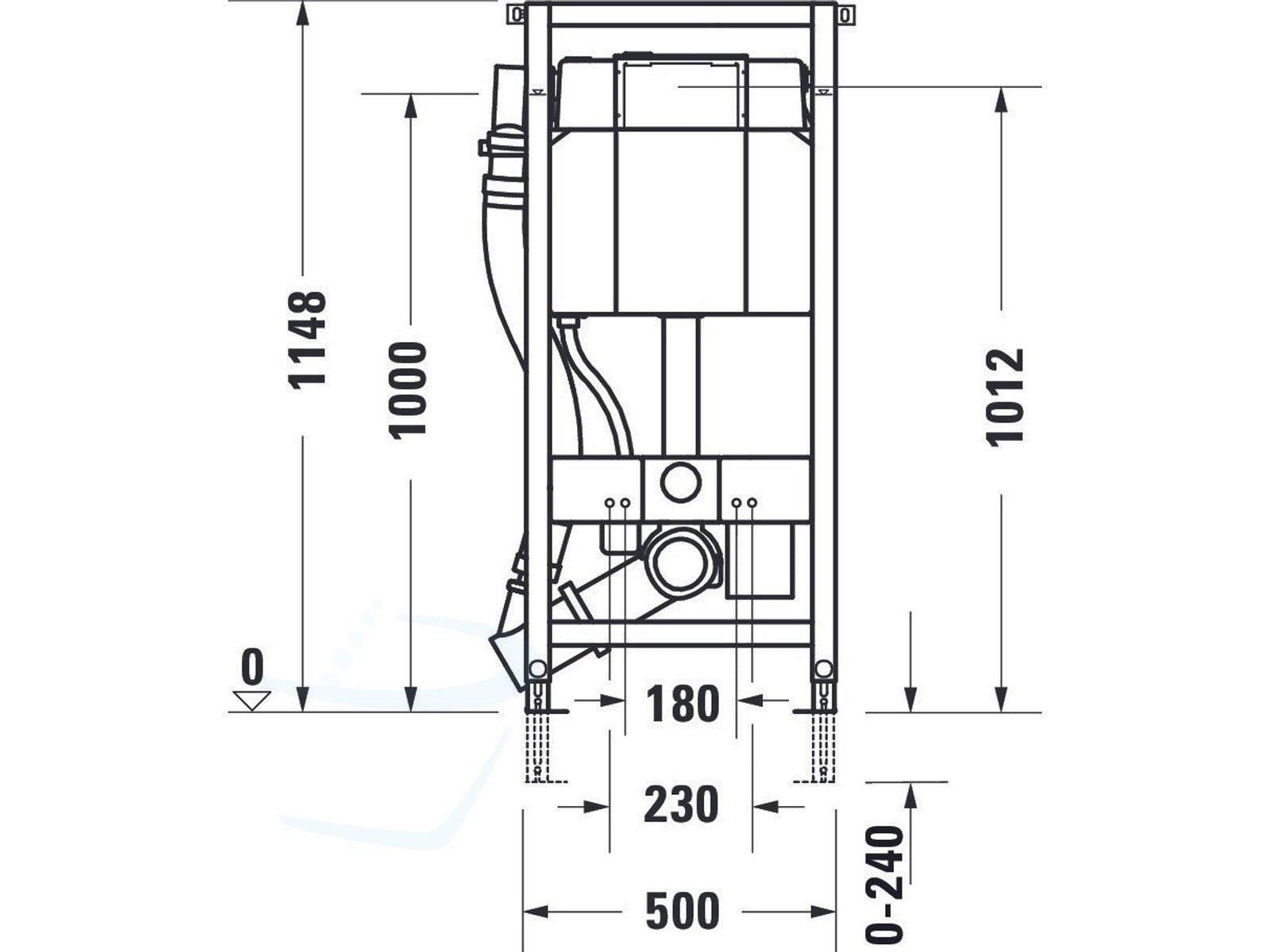 Duravit DuraSystem WC-element met inbouwreservoir met geurafzuiging