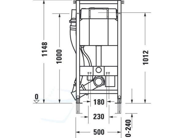 Duravit DuraSystem WC-element met inbouwreservoir met geurafzuiging