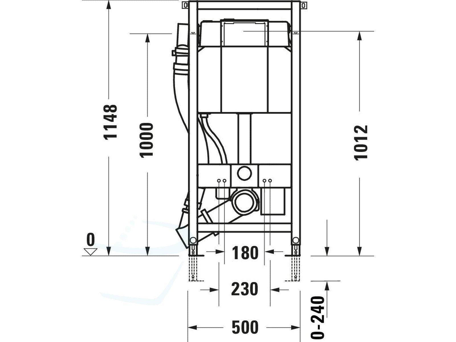 Duravit DuraSystem WC-element met inbouwreservoir met geurafzuiging