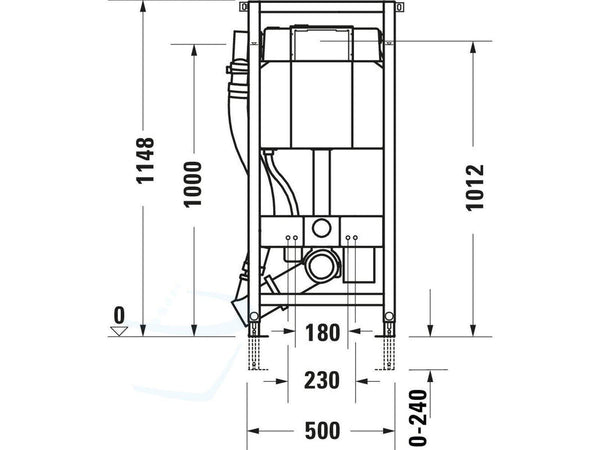 Duravit DuraSystem WC-element met inbouwreservoir met geurafzuiging