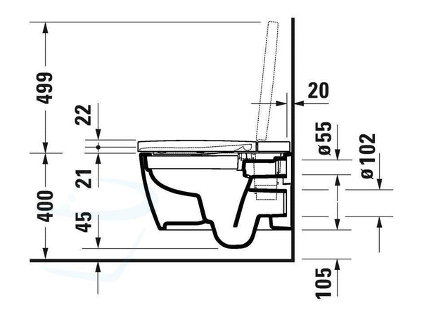 Duravit SensoWash Starck F technische tekening