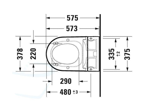 Duravit SensoWash Starck F technische tekening