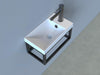 Design Fonteintje met mat zwart aluminium frame in mat wit of glans keramiek