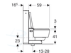 Geberit AquaClean Mera Classic toiletsysteem vloerstaande wc lijntekening