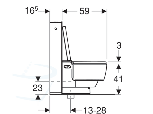 Geberit AquaClean Mera Classic toiletsysteem vloerstaande wc lijntekening
