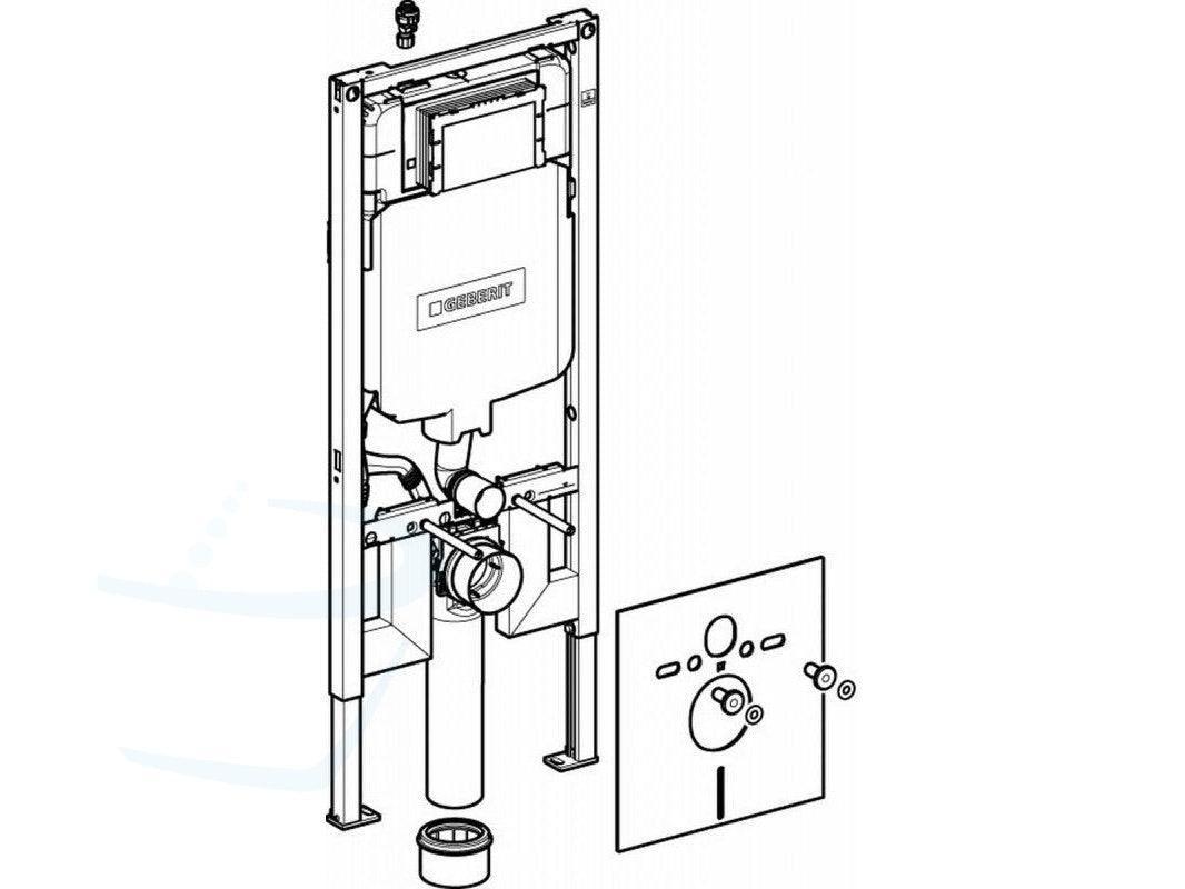 Geberit Duofix wand-WC element Ruimtebesparend technische tekening