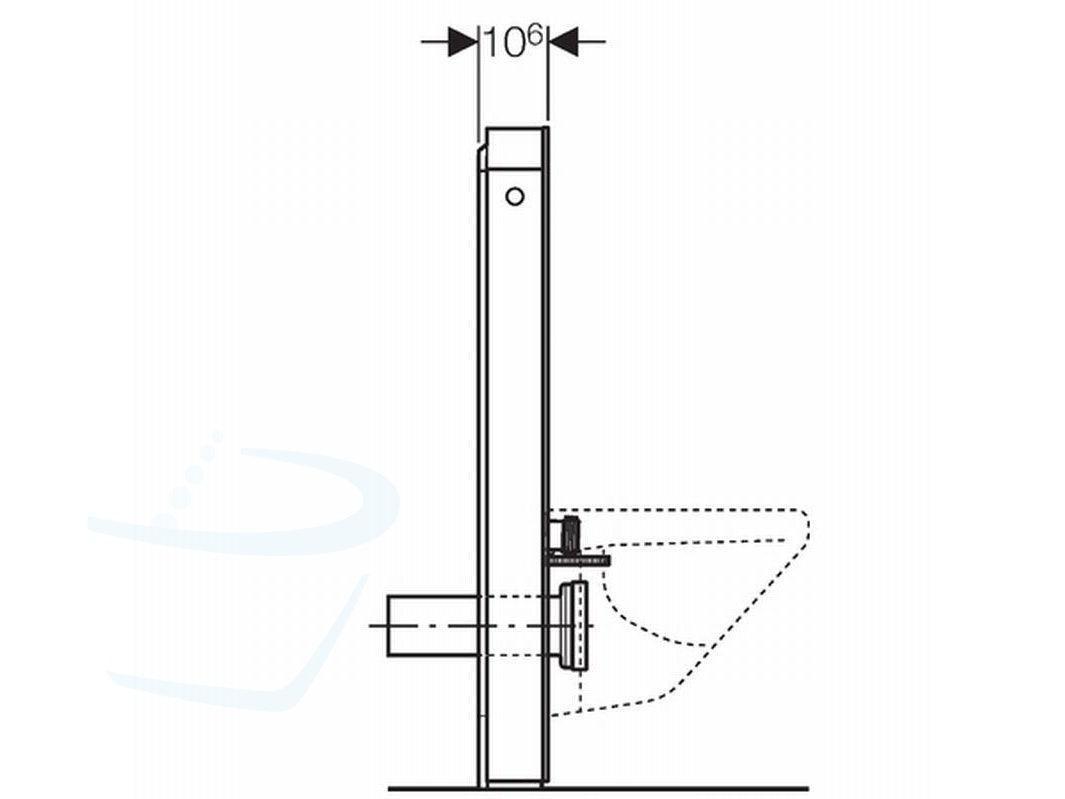 geberit monolith module wandhangend zwart technische tekening