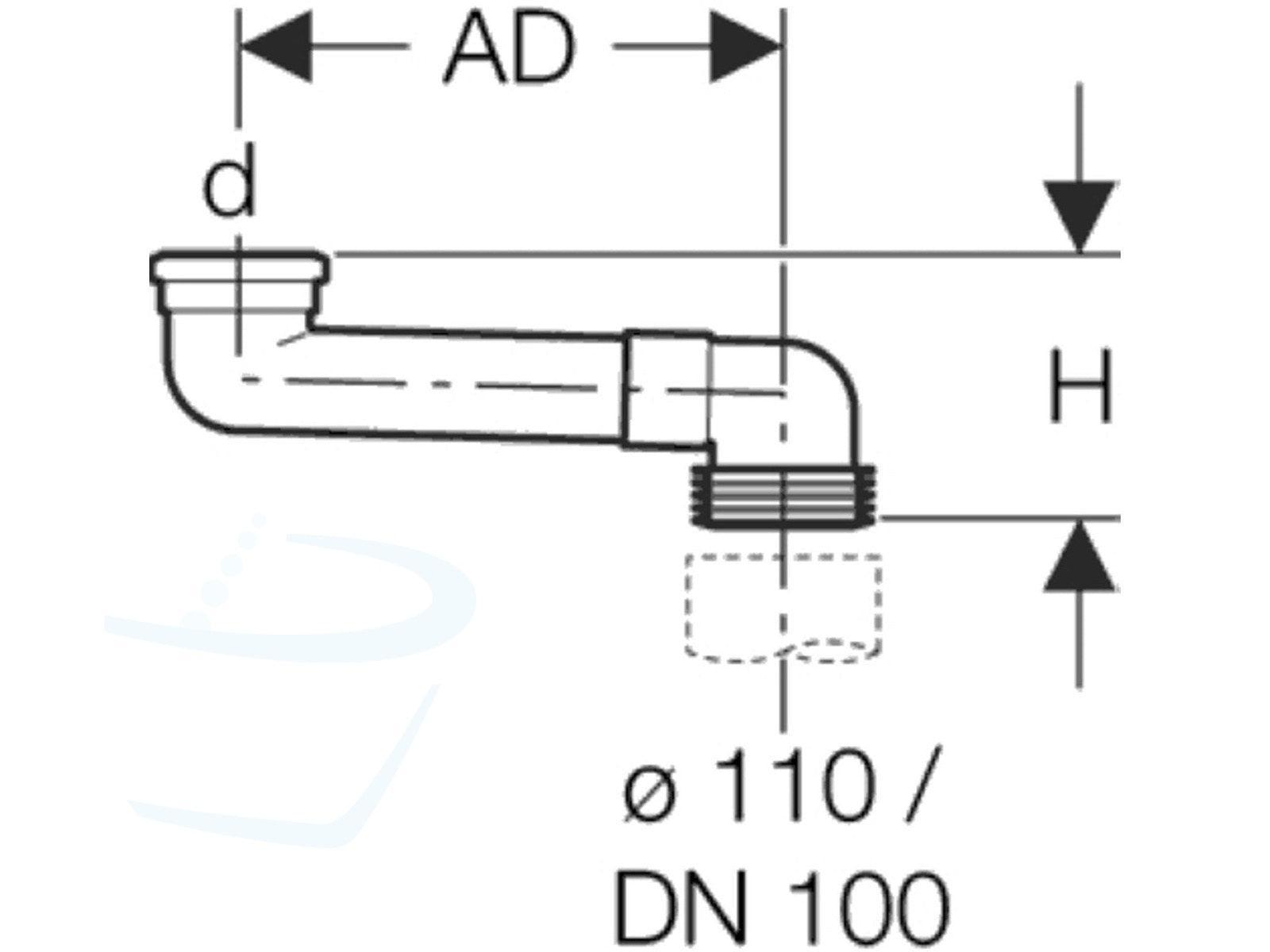 Geberit Sprongbocht technische tekening