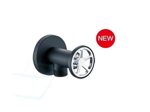 RVS Hoekstopkraan Black Round