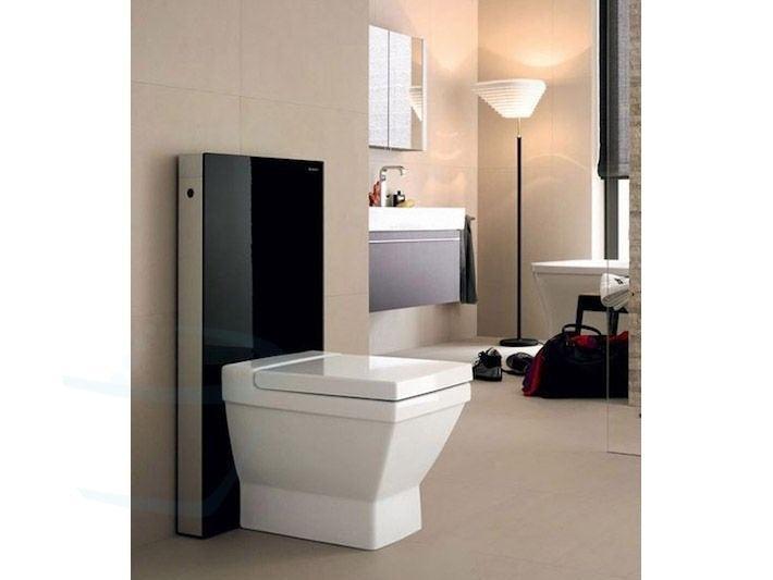 Geberit Monolith module voor staand closet glas zwart-aluminium design