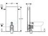 Geberit Monolith module voor staand closet glas zwart-aluminium technische tekening