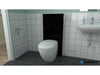 Geberit Monolith module voor staand closet glas zwart-aluminium geinstalleerd