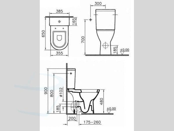 Plieger Plus Combinatie Diepspoel Verhoogd (+8 cm) tekening