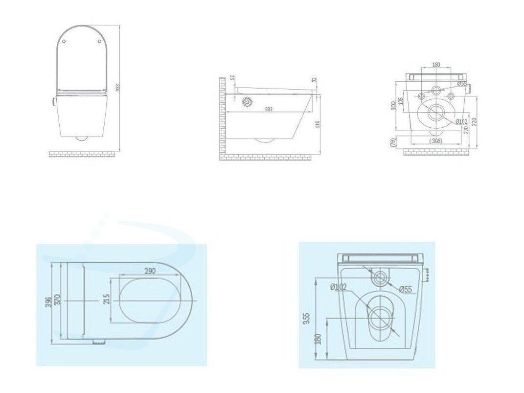 Popodusche Eco 2.0 Bidet DoucheWC afmetingen