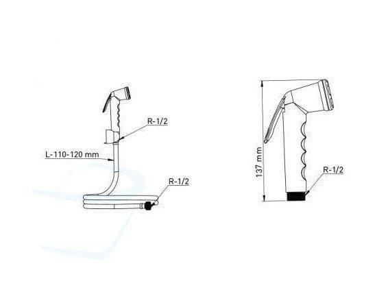 toiletdouche wc-handdouche afmetingen