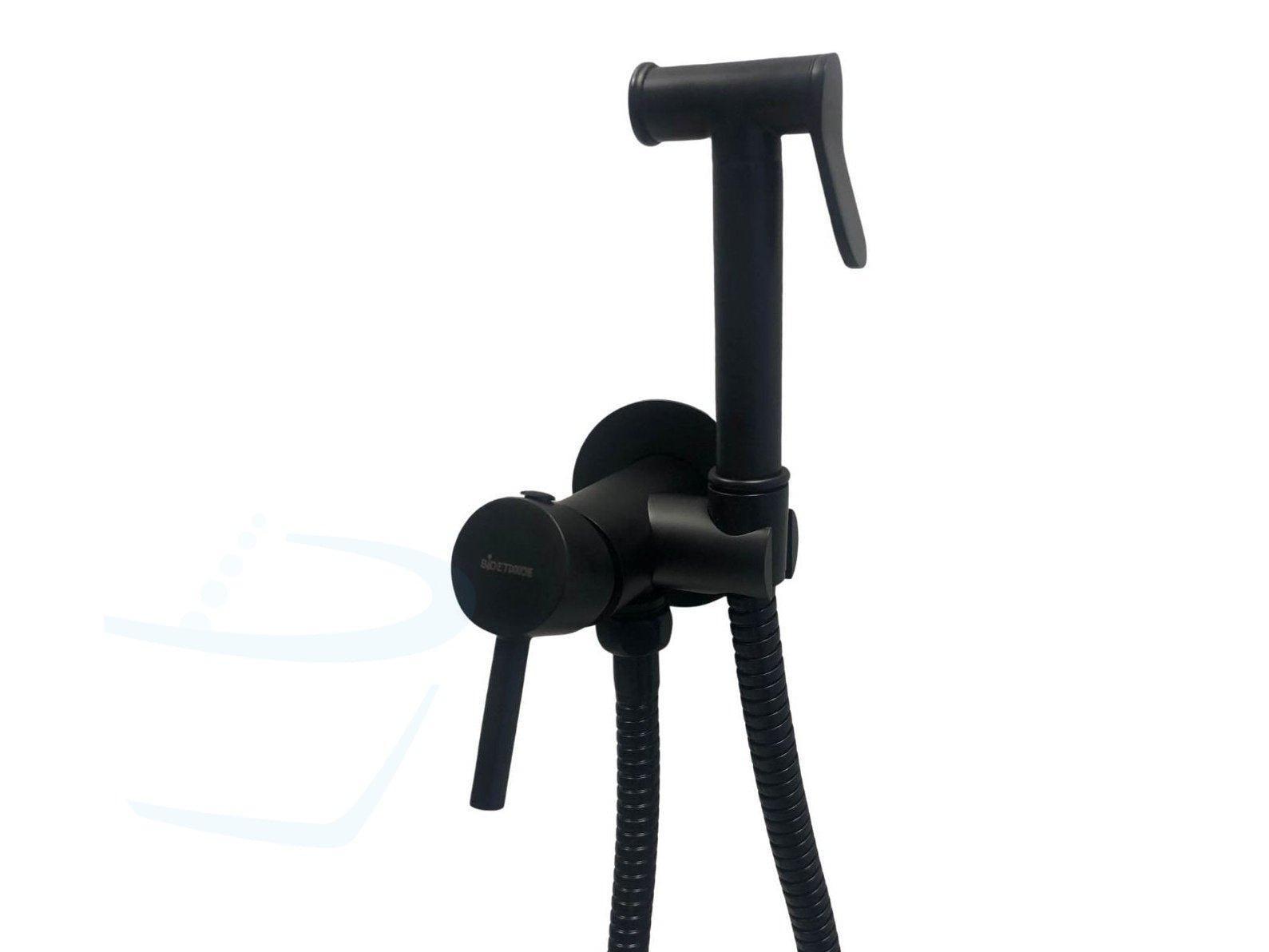 RVS INBOUW TOILETDOUCHE SET ZWART WARM WATER