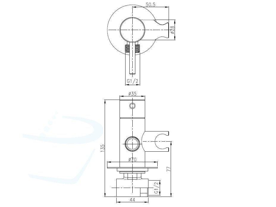 RVS INBOUW TOILETDOUCHE SET ZWART WARM WATER afmetingen