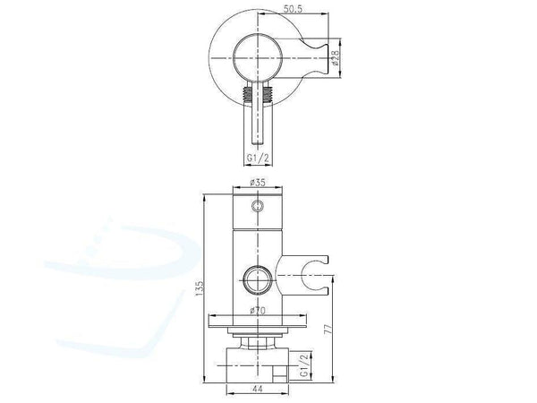 RVS INBOUW TOILETDOUCHE SET ZWART WARM WATER afmetingen
