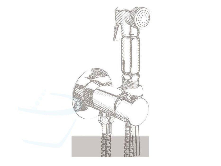 toiletdouche warm water mixer lijntekening