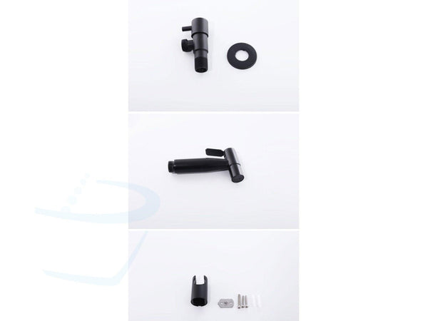 toiletdouche set RVS inbouw zwart