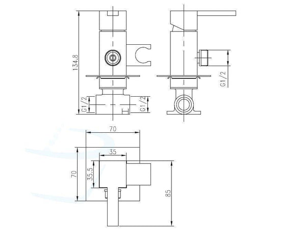 toiletdouche warm water mixer afmetingen
