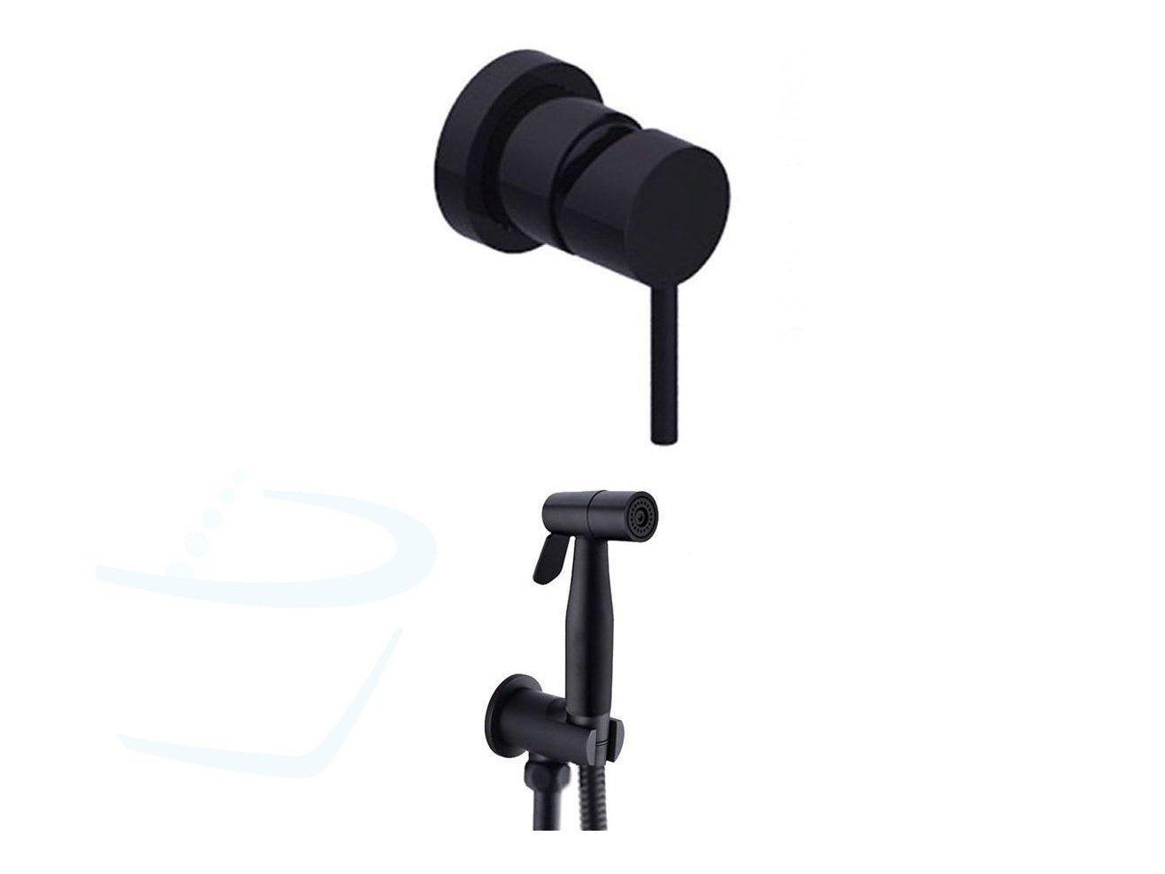 STS33 RVS Inbouw Toiletdouche Set Zwart Warm water