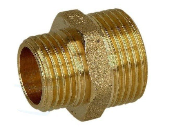 Dubbele nippel US/US verloop 1/2" x 3/8"