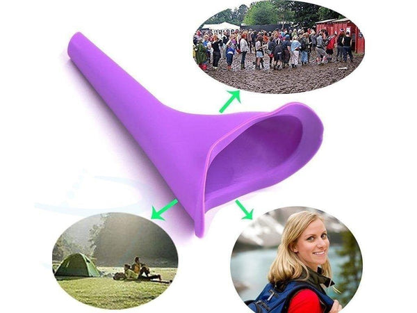 Plastuitje staand plassen vrouw. Peebuddy