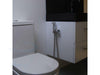 Design Squared Chrome Wandhouder / Stopkraan geinstalleerd
