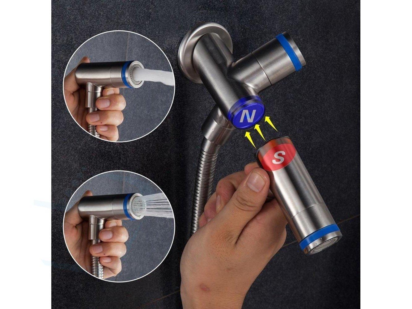 toiletdouche set RVS magnetische bevestiging