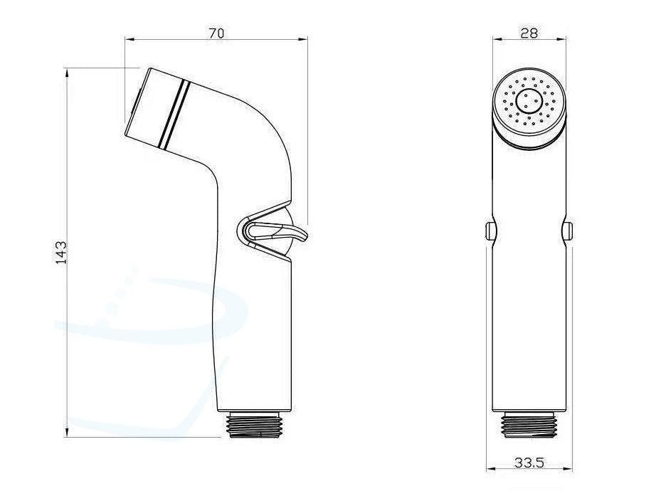 wc toiletdouche technische tekening